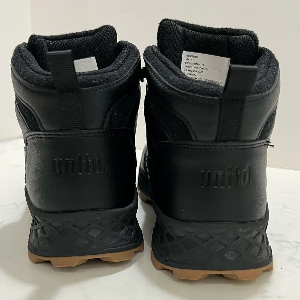 Lugz Black and Brown Boots with Modern Design